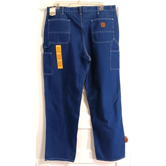 Carhartt Jeans Mn 40 x 34 Carpenter Cargo Dungaree Loose Denim Utility Work Pant - Picture 1 of 13